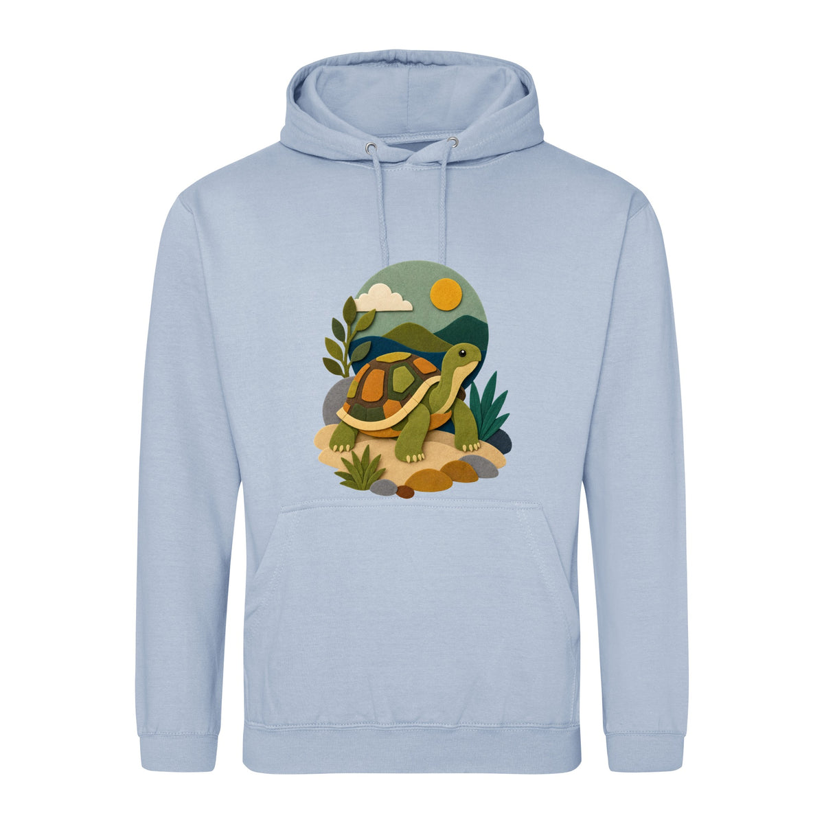 Tortoise on the Trail Adult Hoodie - Felt & Fauna Sky Blue colour variant image
