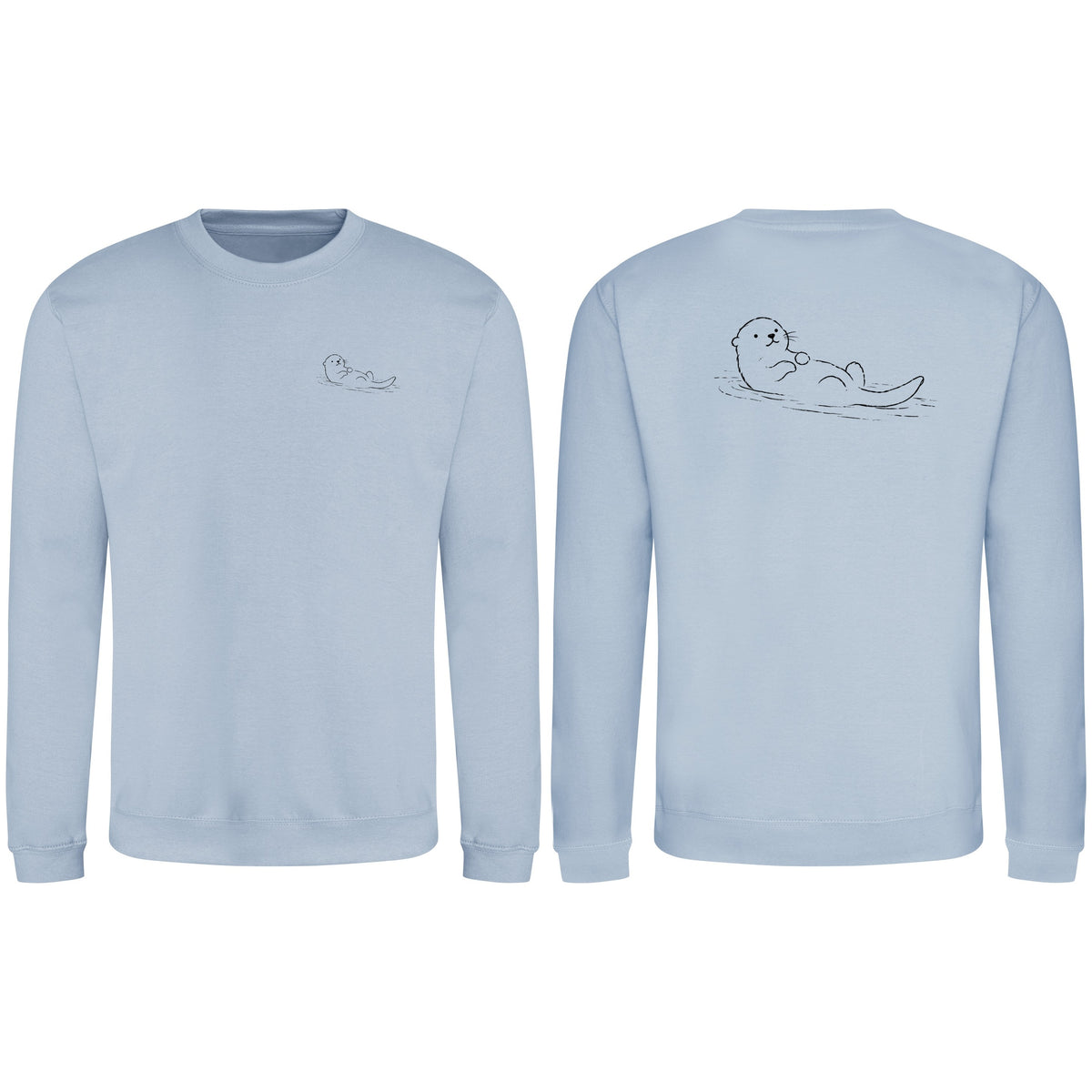 Floating Otter Adult Sweatshirt - Wild Lines Sky Blue colour variant image