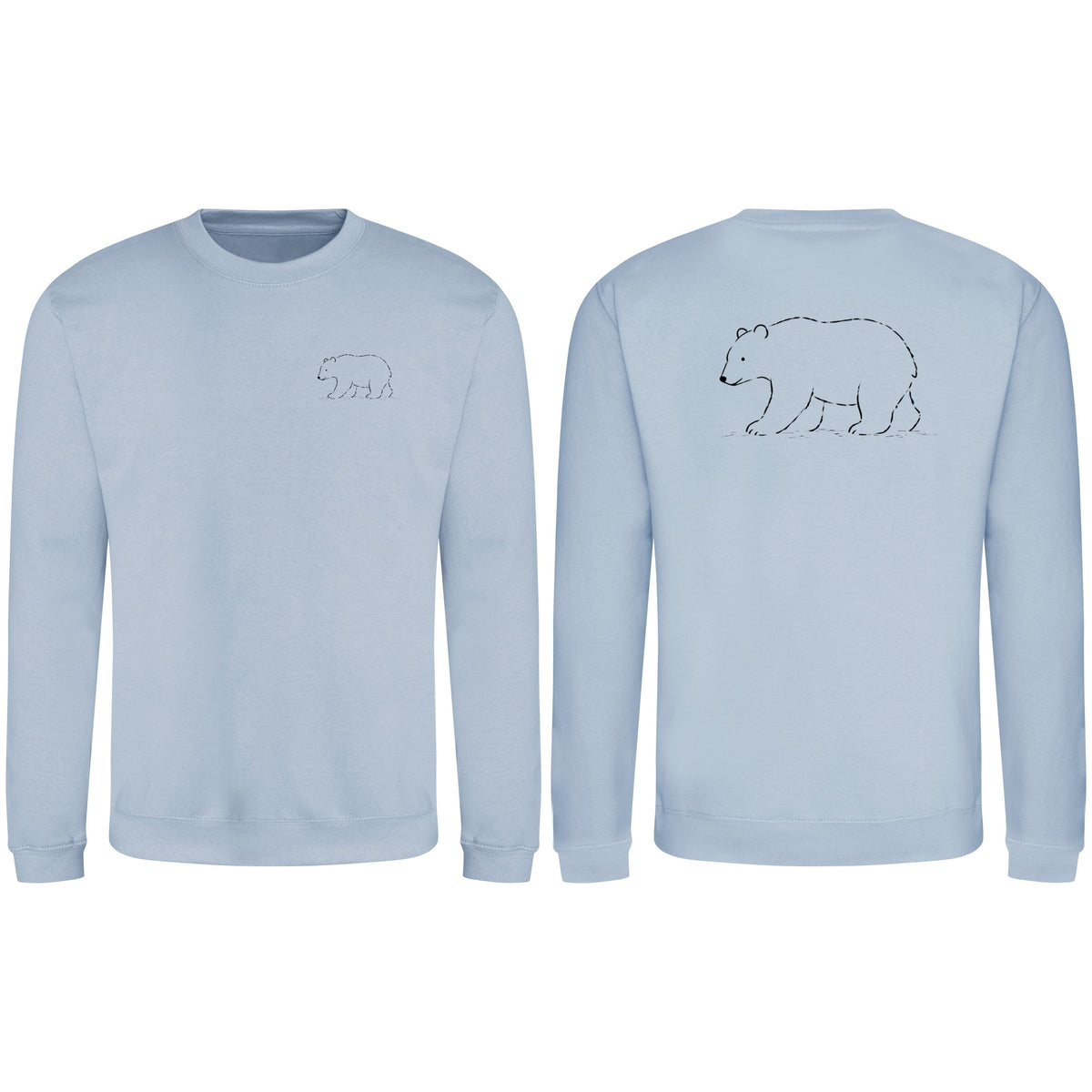Roaming Bear Adult Sweatshirt - Wild Lines Sky Blue colour variant image