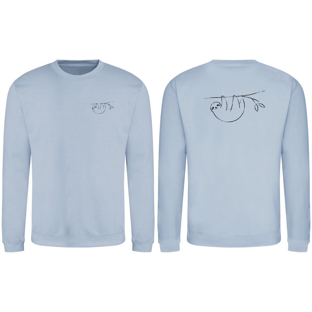Hanging Sloth Adult Sweatshirt - Wild Lines Sky Blue colour variant image
