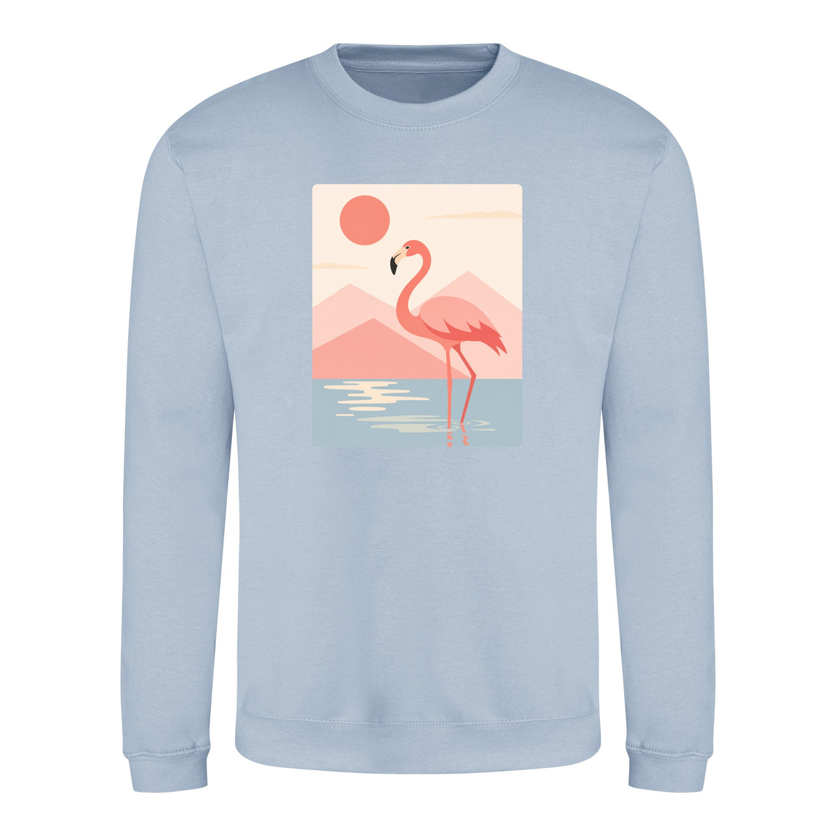 Flamingo Reflections Adult Sweatshirt - Wild Horizons Sky Blue colour variant image