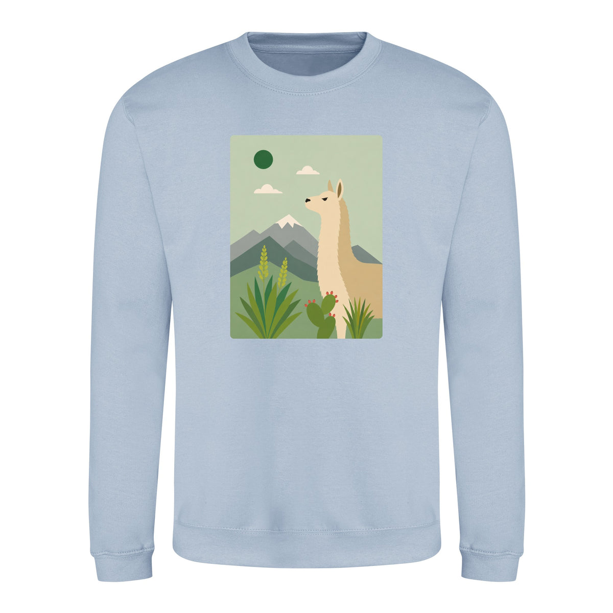 Llama in the Highlands Adult Sweatshirt - Wild Horizons Sky Blue colour variant image