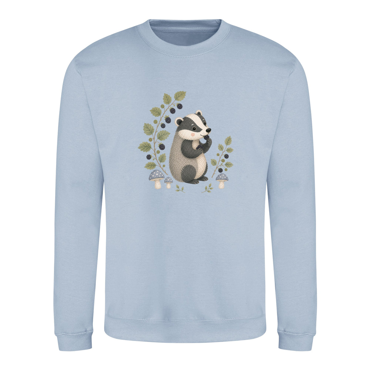 Badger's Blackberry Adult Sweatshirt - Once Upon a Woodland Sky Blue colour variant image