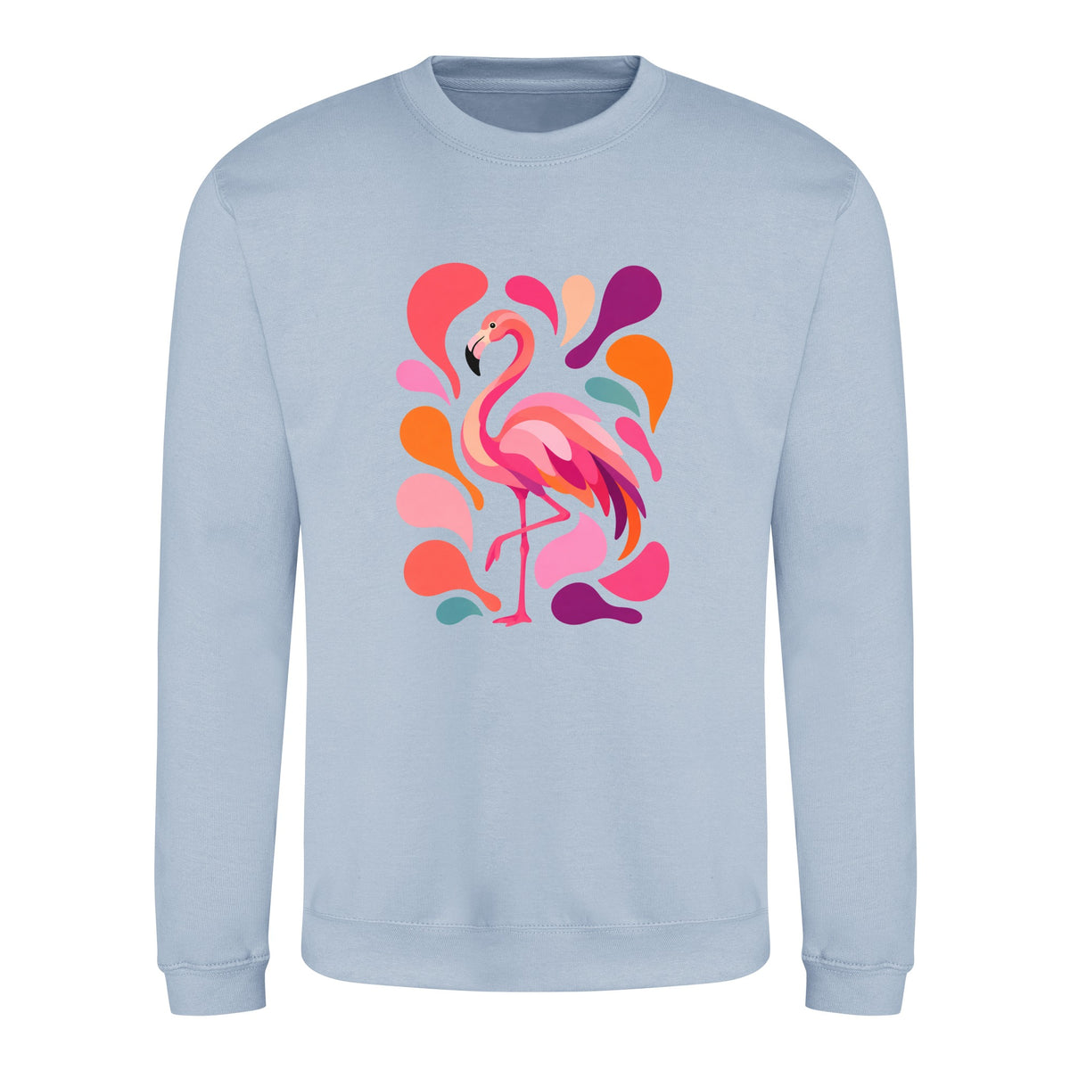 Blush in Motion Adult Sweatshirt - Freeform Fauna Sky Blue colour variant image