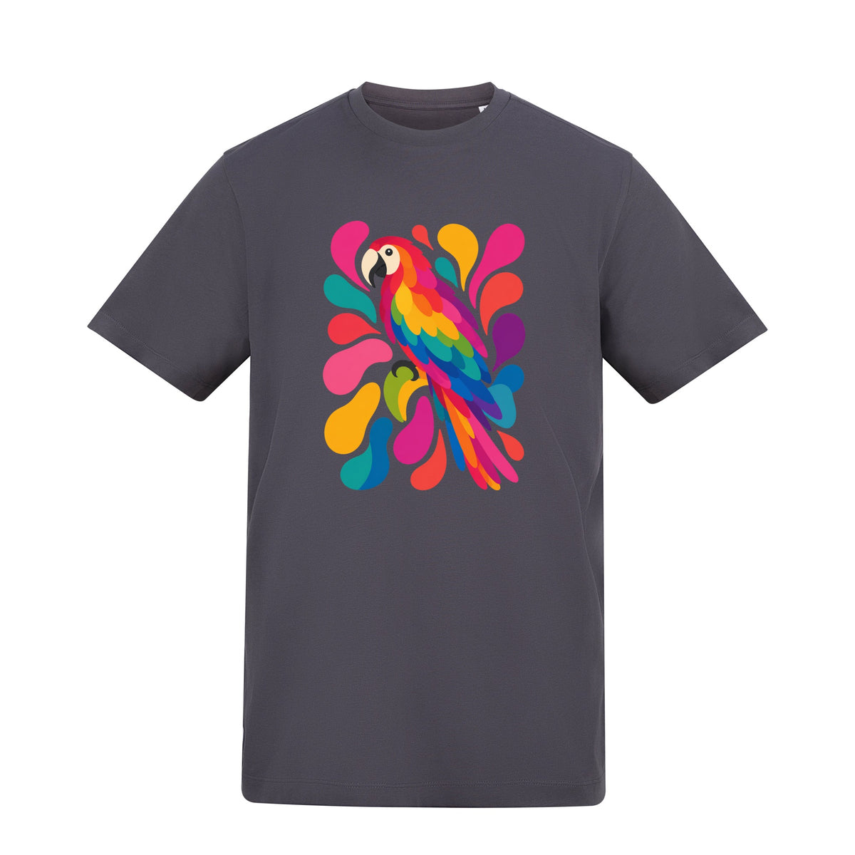Tropical Burst Adult Unisex T-shirt - Freeform Fauna Range Solid Charcoal colour variant image