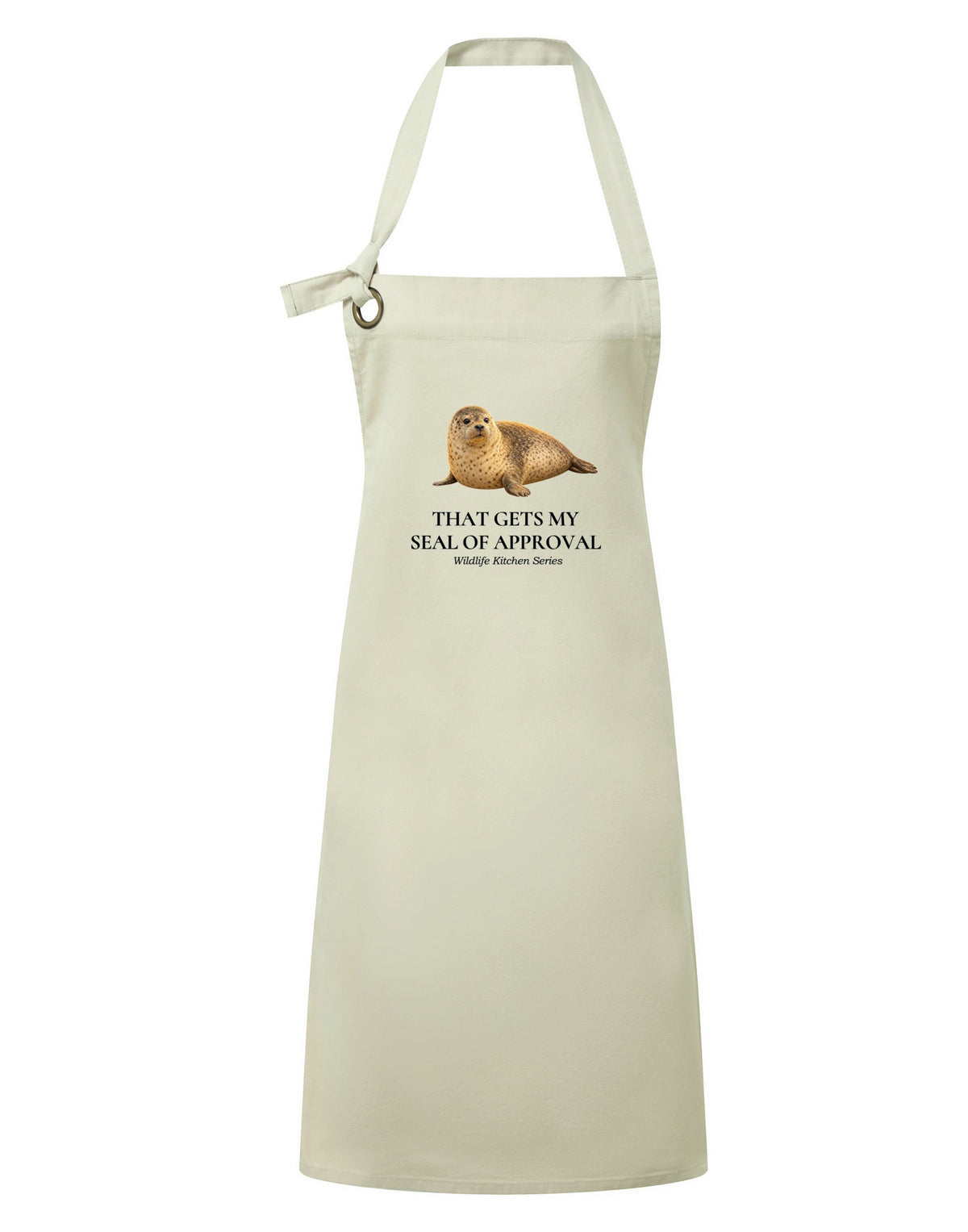 That Gets My Seal of Approval Adult Apron - Wildlife Kitchen Series Vanilla colour variant image