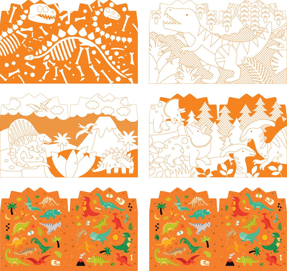 Dinosaurs Colouring Book with Stickers from Petit Collage