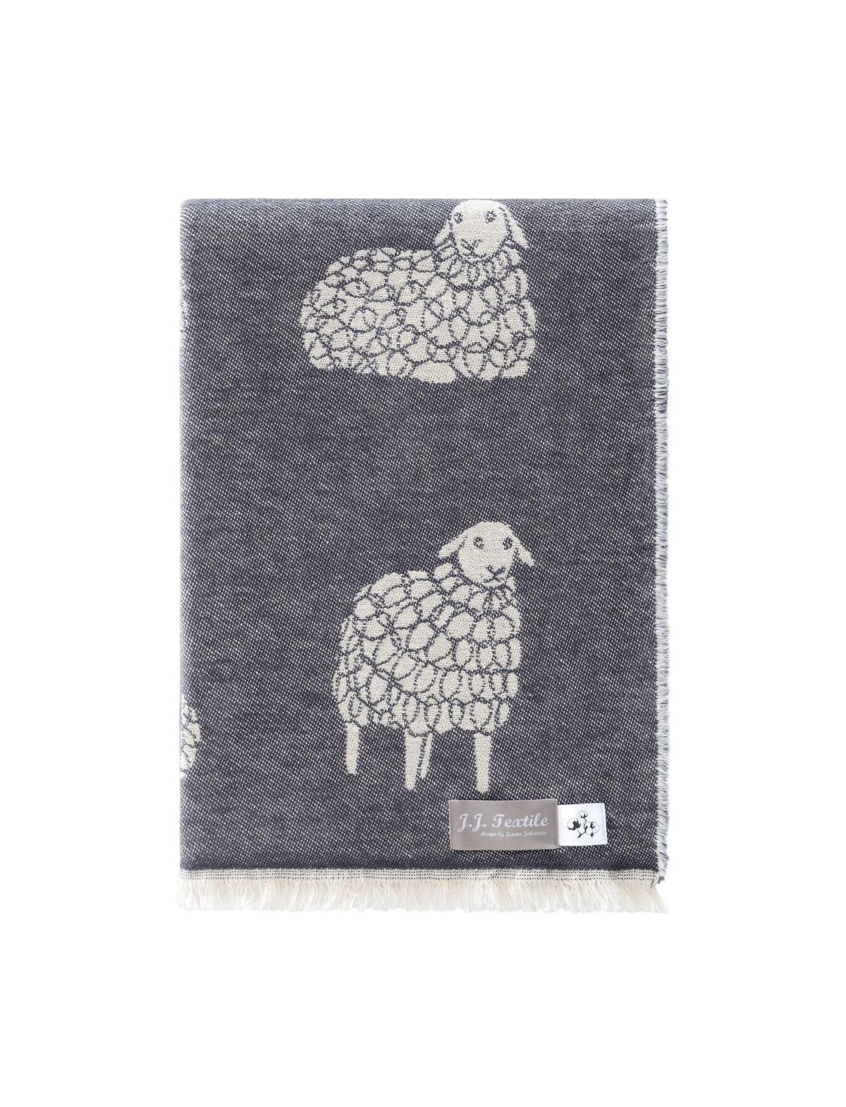 Black Mima Sheep Cotton Throw from J.J. Textile
