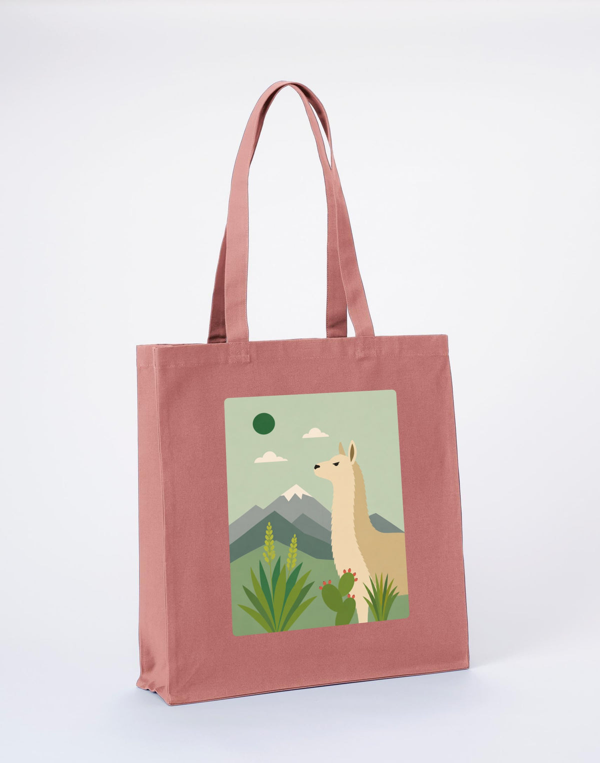 Llama in the Highlands Recycled Cotton Shopper Bag - Wild Horizons Wild Rose colour variant image