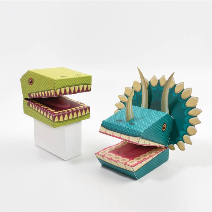 Make 2 Dinosaur Glove Puppets Kit from Clockwork Soldier