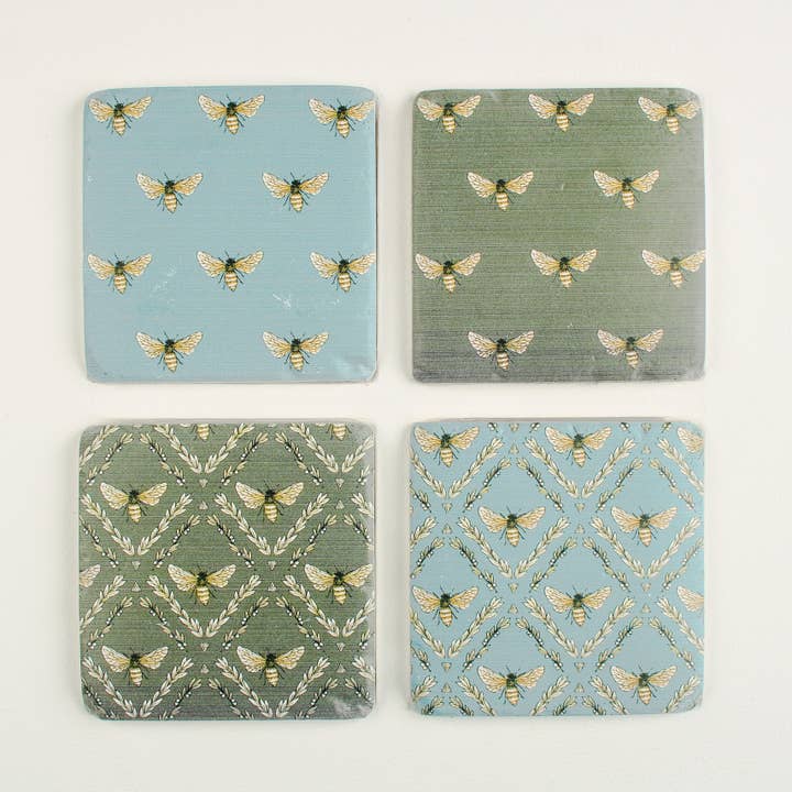 Decorative Bee Set of 4 Coasters