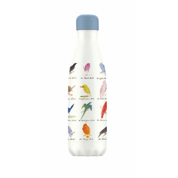 V&A Comic Birds 500ml Insulated Stainless Steel Bottle by Edward Lear