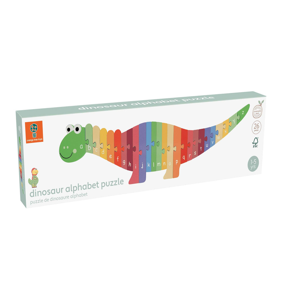 Dinosaur Alphabet 26 Piece Wooden Puzzle from Orange Tree Toys