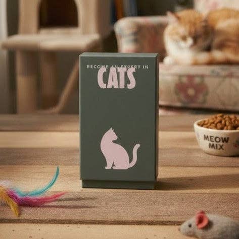 Become an Expert in Cats 100-Card Fact Deck from Pikkii