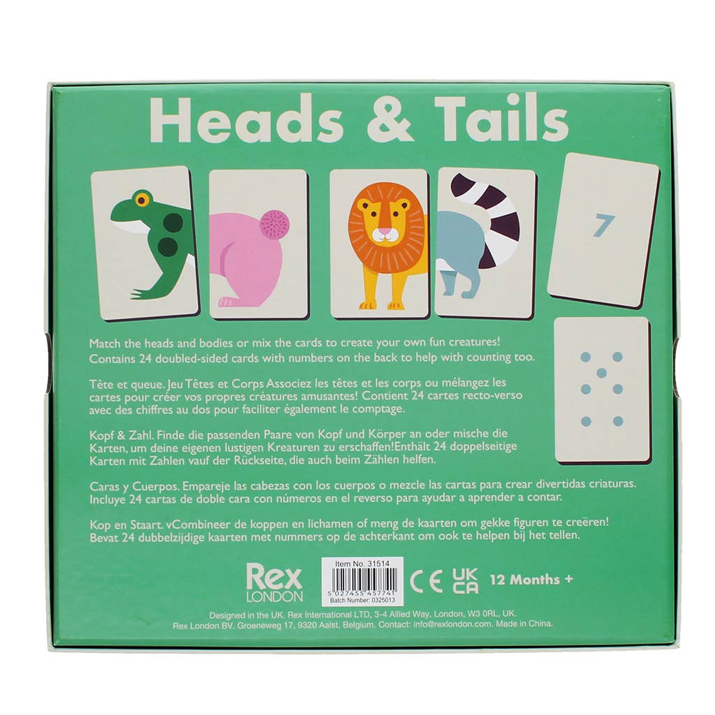 Heads and Tails Animal Matching Game from Rex London