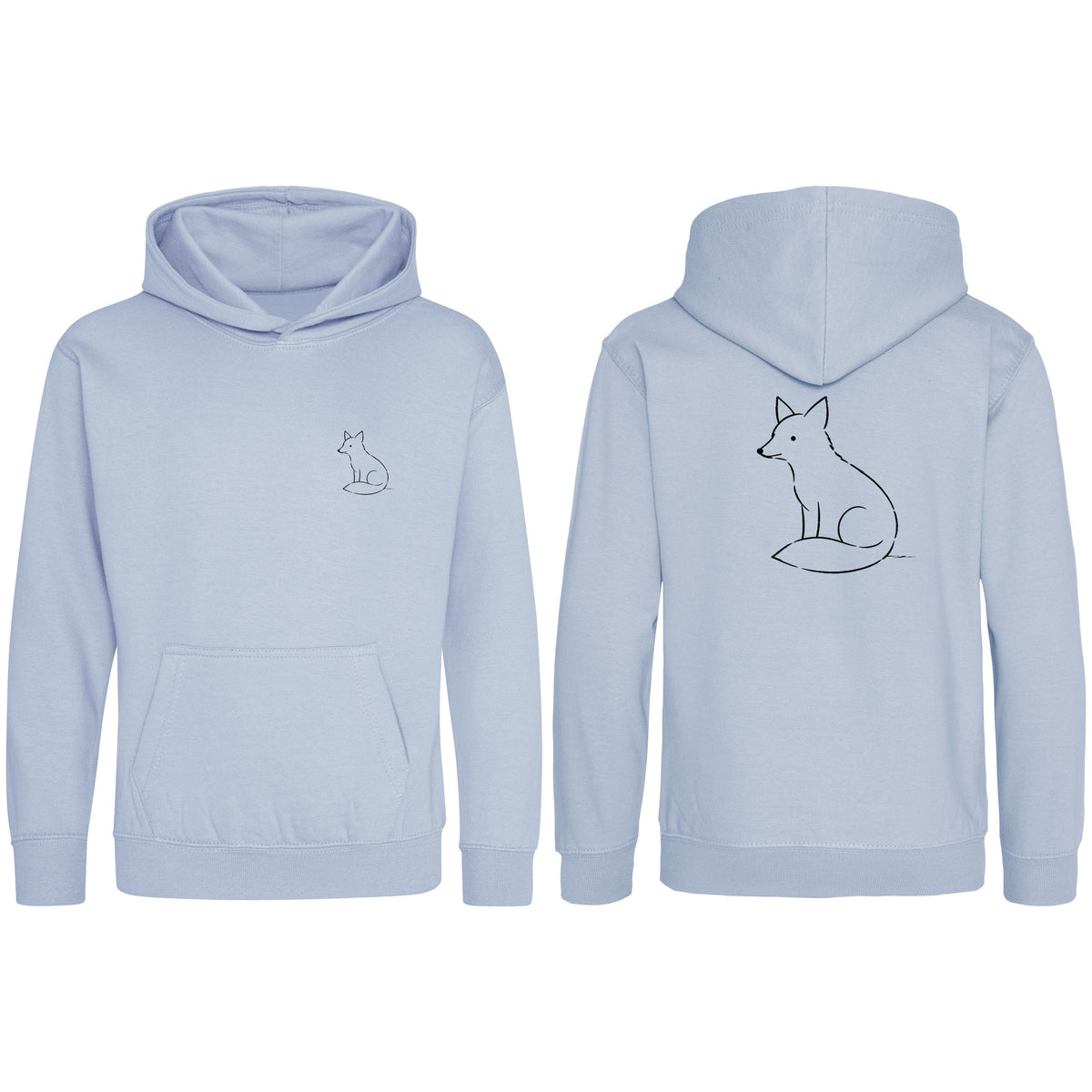 Poised Fox Kids' Hoodie - Wild Lines Sky Blue colour variant image