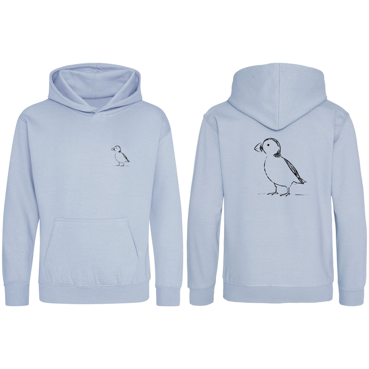 Proud Puffin Kids' Hoodie - Wild Lines Sky Blue colour variant image