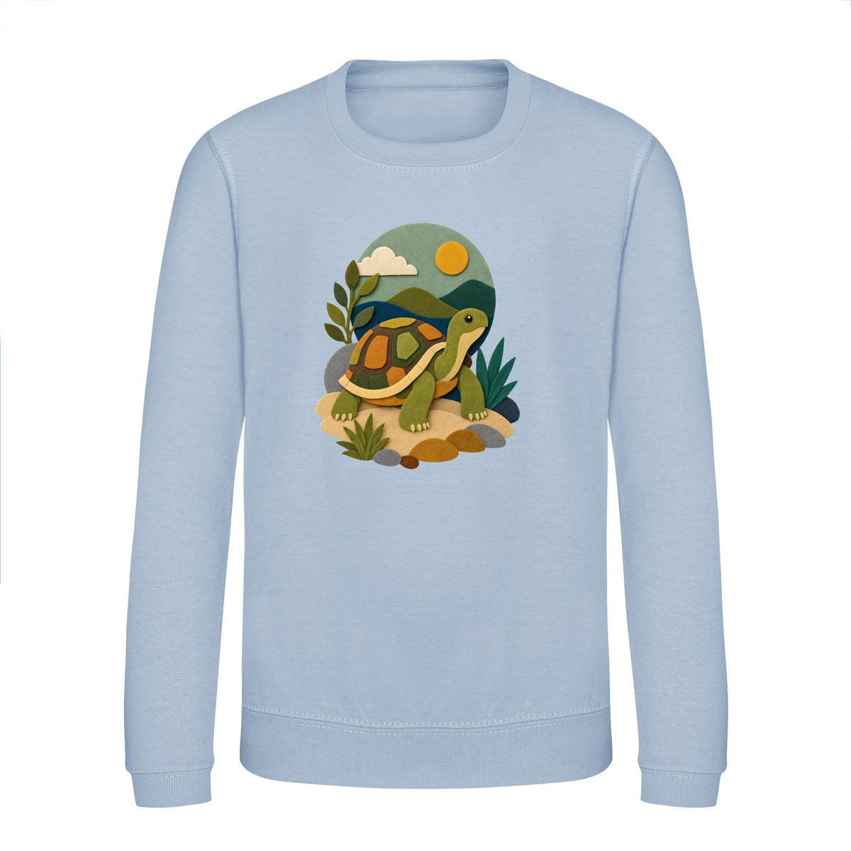 Tortoise on the Trail Kids' Sweatshirt - Felt & Fauna Sky Blue colour variant image
