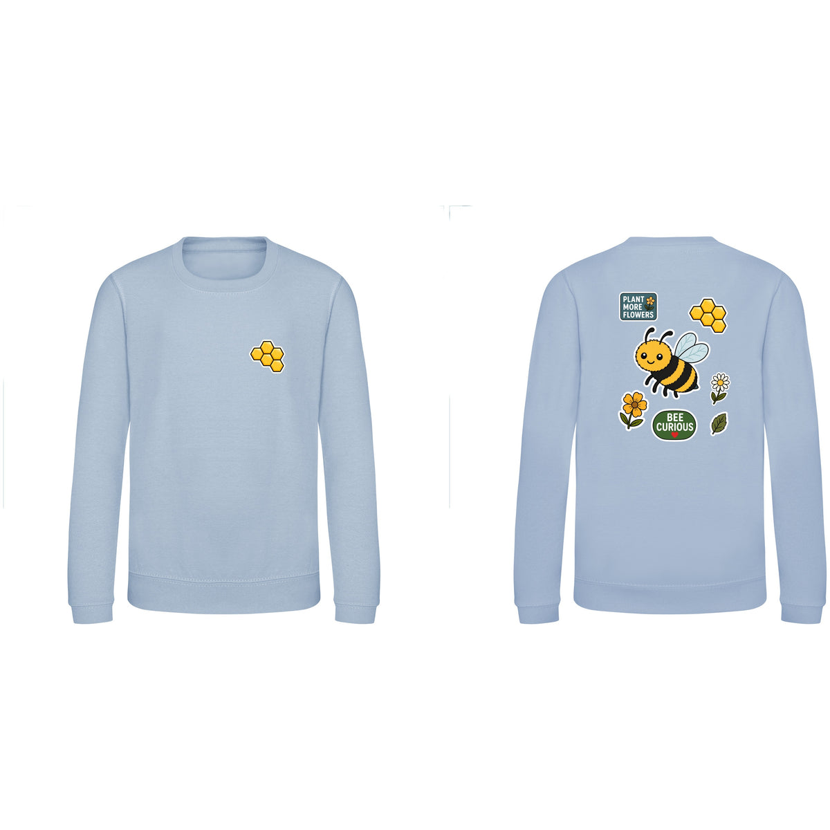 Bee Curious Kids' Sweatshirt - Badges of the Wild Sky Blue colour variant image