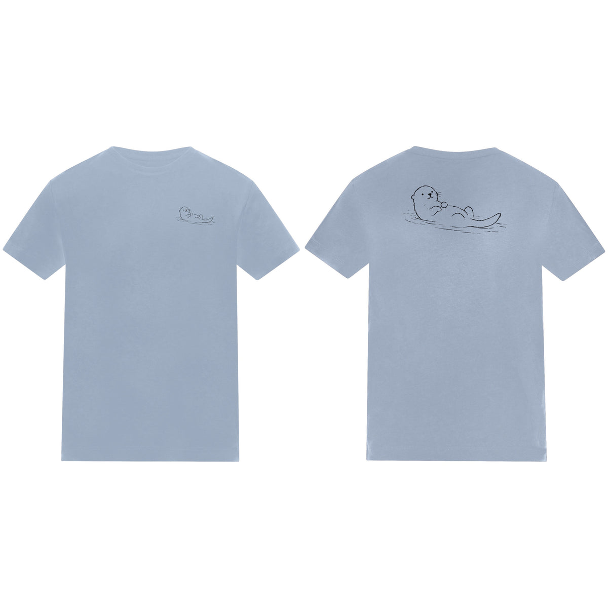 Floating Otter Kids' T-shirt - Wild Lines Sky Blue colour variant image