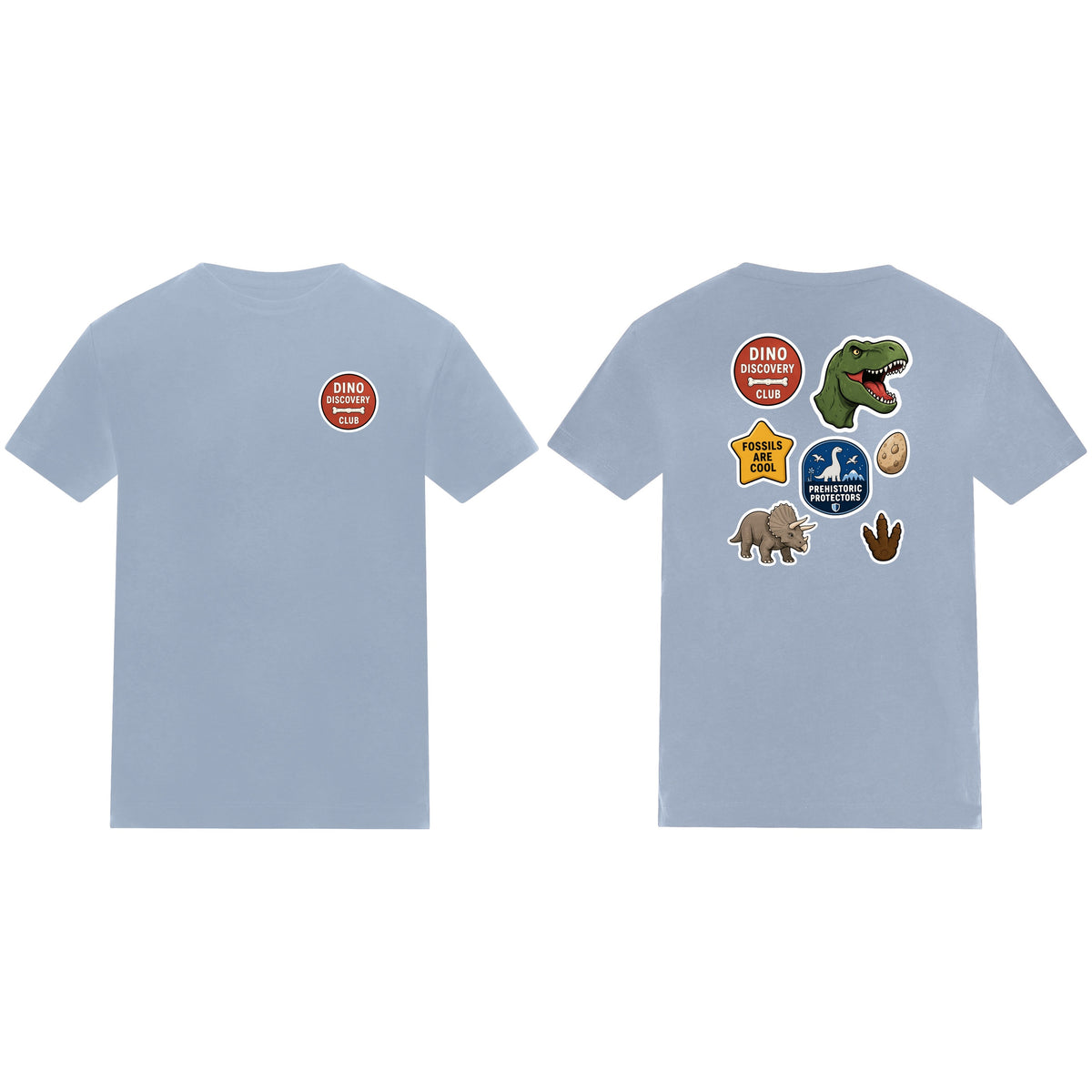 Dino Discovery Club Kids' T-shirt - Badges of the Wild Sky Blue colour variant image