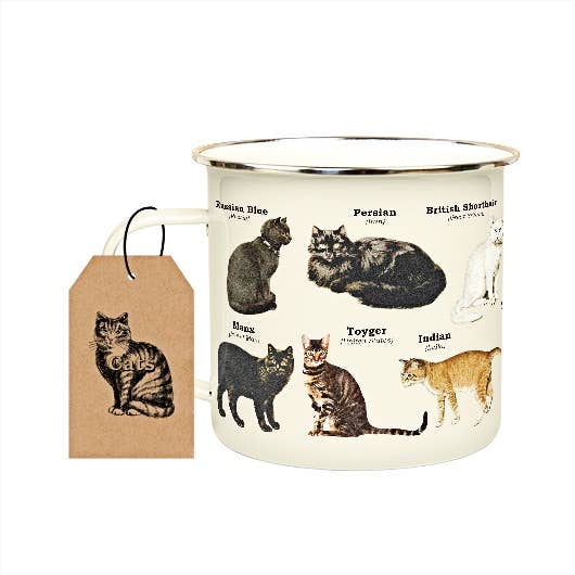 Cats Enamel Mug from Gift Republic