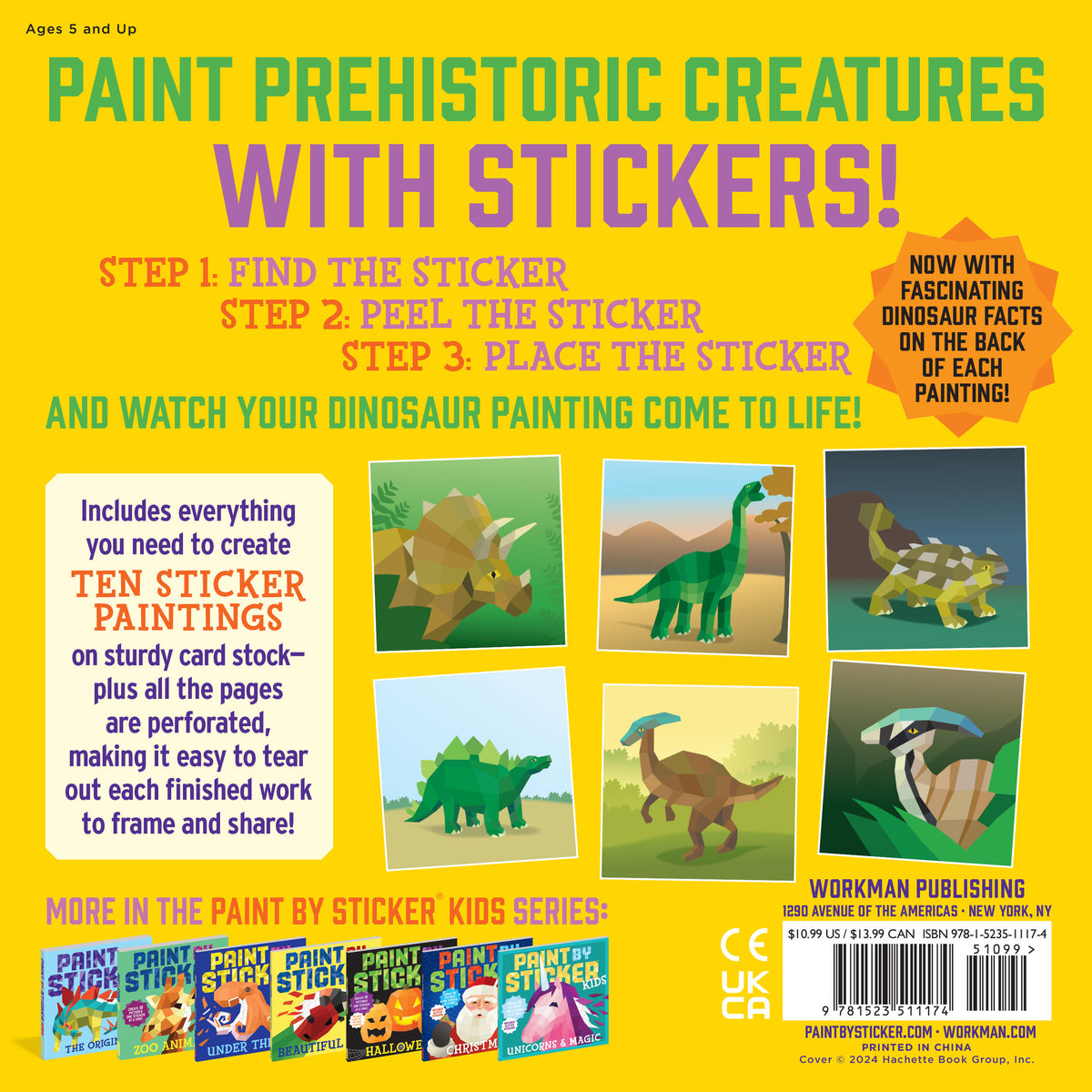 Paint by Sticker Kids: Dinosaurs 10-Picture Activity Book