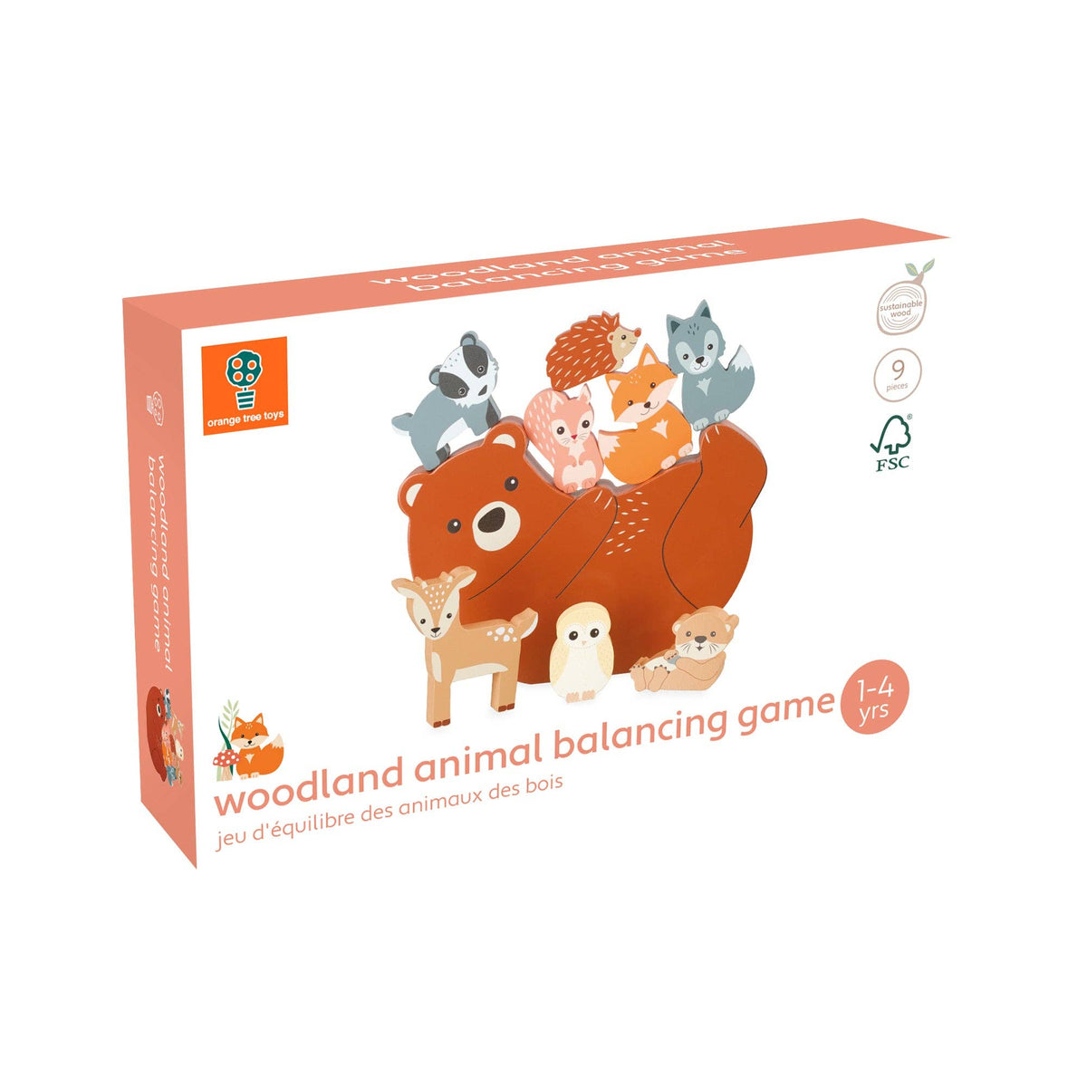 9-Piece Woodland Animal Wooden Balancing Game from Orange Tree Toys