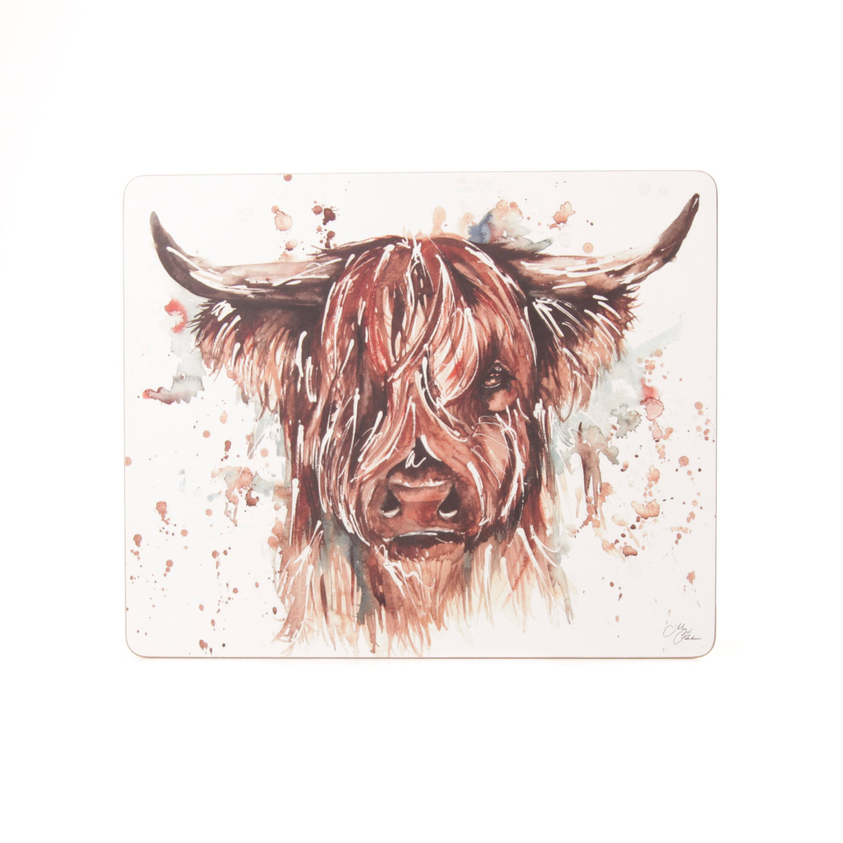 The Hebrides Highland Cow Set of 4 Placemats by Meg Hawkins
