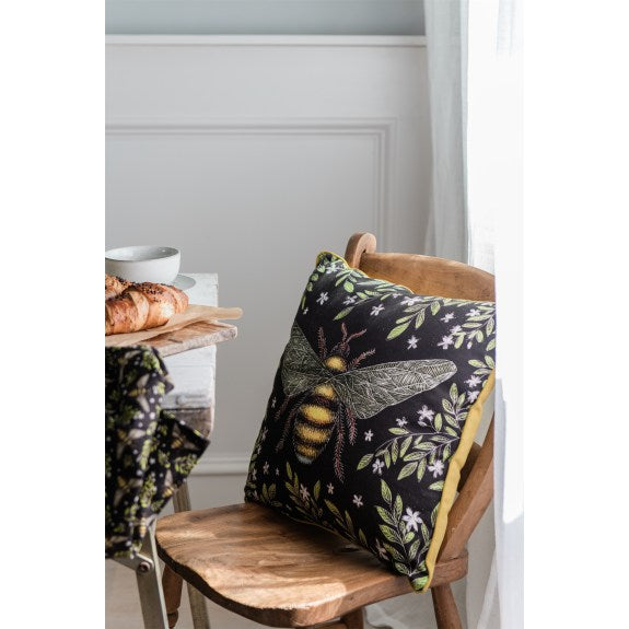 Honey Bee Organic Cotton Cushion by Catherine Rowe