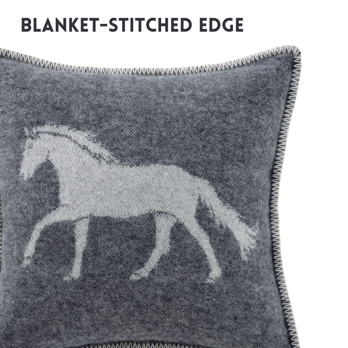 Soft Black Horse Wool Cushion from J.J. Textile