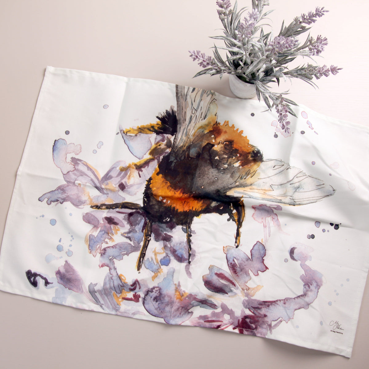 The Orchard Bee Organic Cotton Tea Towel by Meg Hawkins