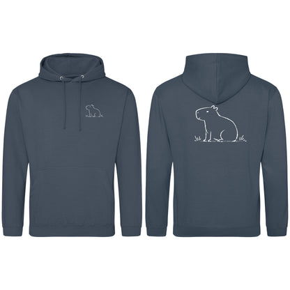 Calm Capybara Adult Hoodie - Wild Lines Airforce Blue colour variant image