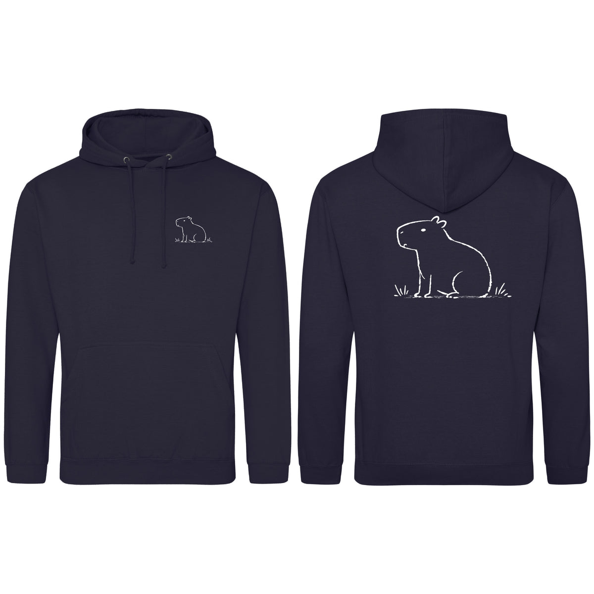 Calm Capybara Adult Hoodie - Wild Lines French Navy colour variant image
