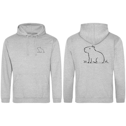 Calm Capybara Adult Hoodie - Wild Lines Heather Grey colour variant image