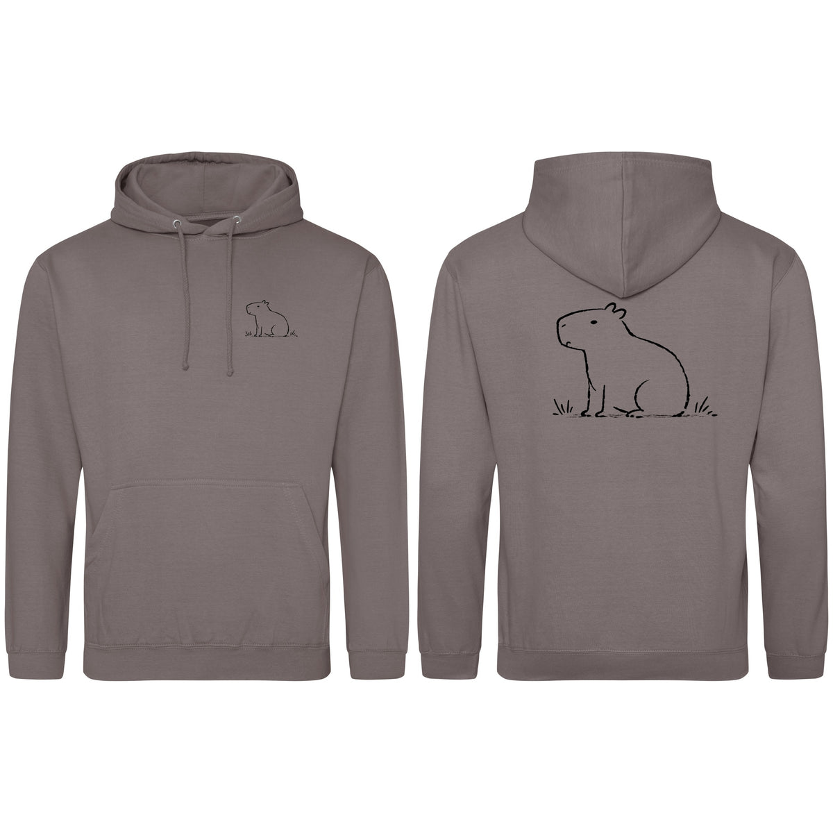 Calm Capybara Adult Hoodie - Wild Lines Mocha Brown colour variant image