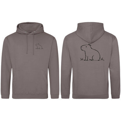 Calm Capybara Adult Hoodie - Wild Lines Mocha Brown colour variant image