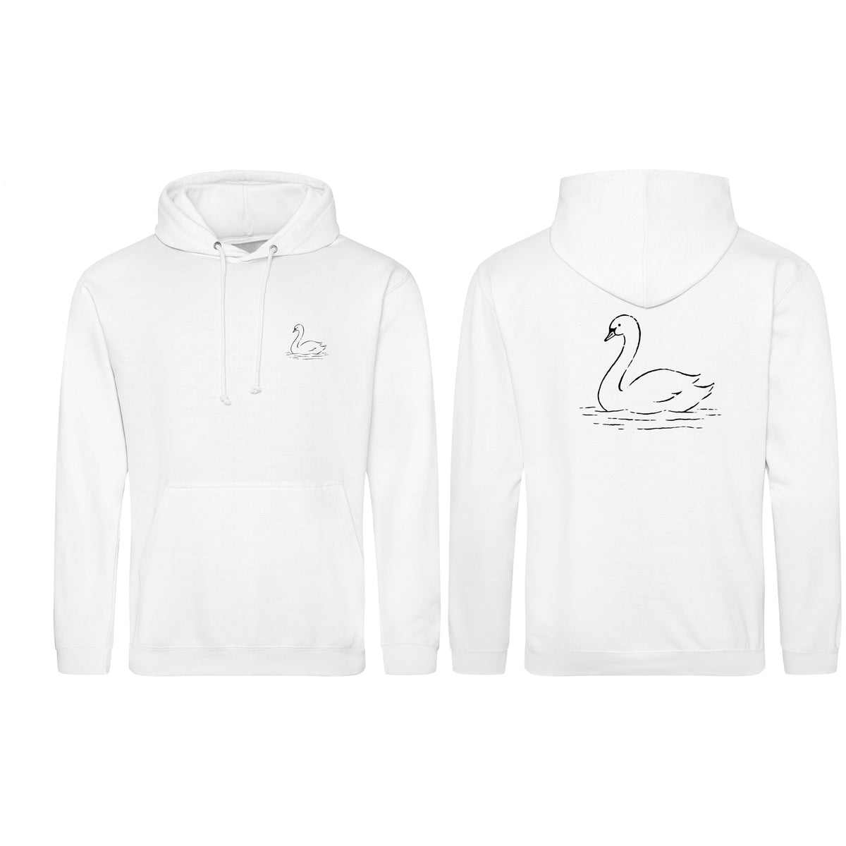 Gliding Swan Adult Hoodie - Wild Lines Arctic White colour variant image
