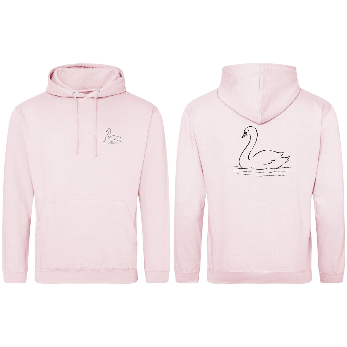 Gliding Swan Adult Hoodie - Wild Lines Baby Pink colour variant image