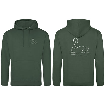 Gliding Swan Adult Hoodie - Wild Lines Bottle Green colour variant image