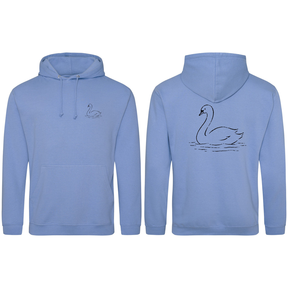 Gliding Swan Adult Hoodie - Wild Lines Cornflower Blue colour variant image