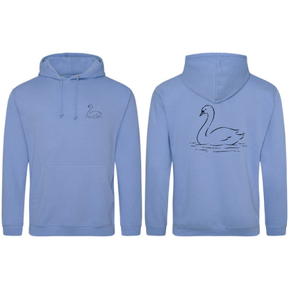 Gliding Swan Adult Hoodie - Wild Lines Cornflower Blue colour variant image