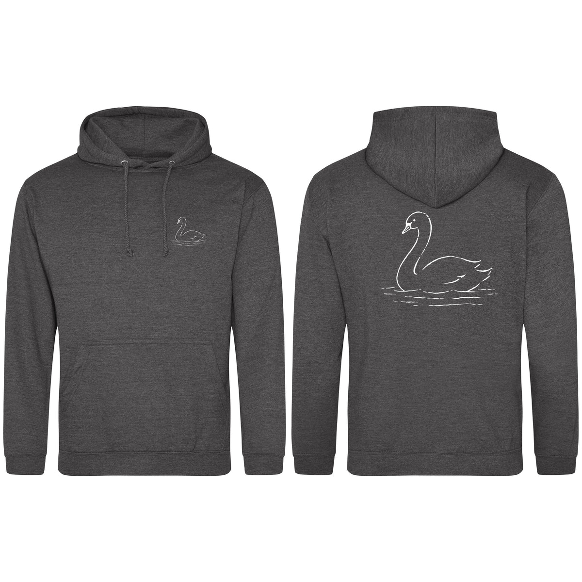 Gliding Swan Adult Hoodie - Wild Lines Charcoal colour variant image