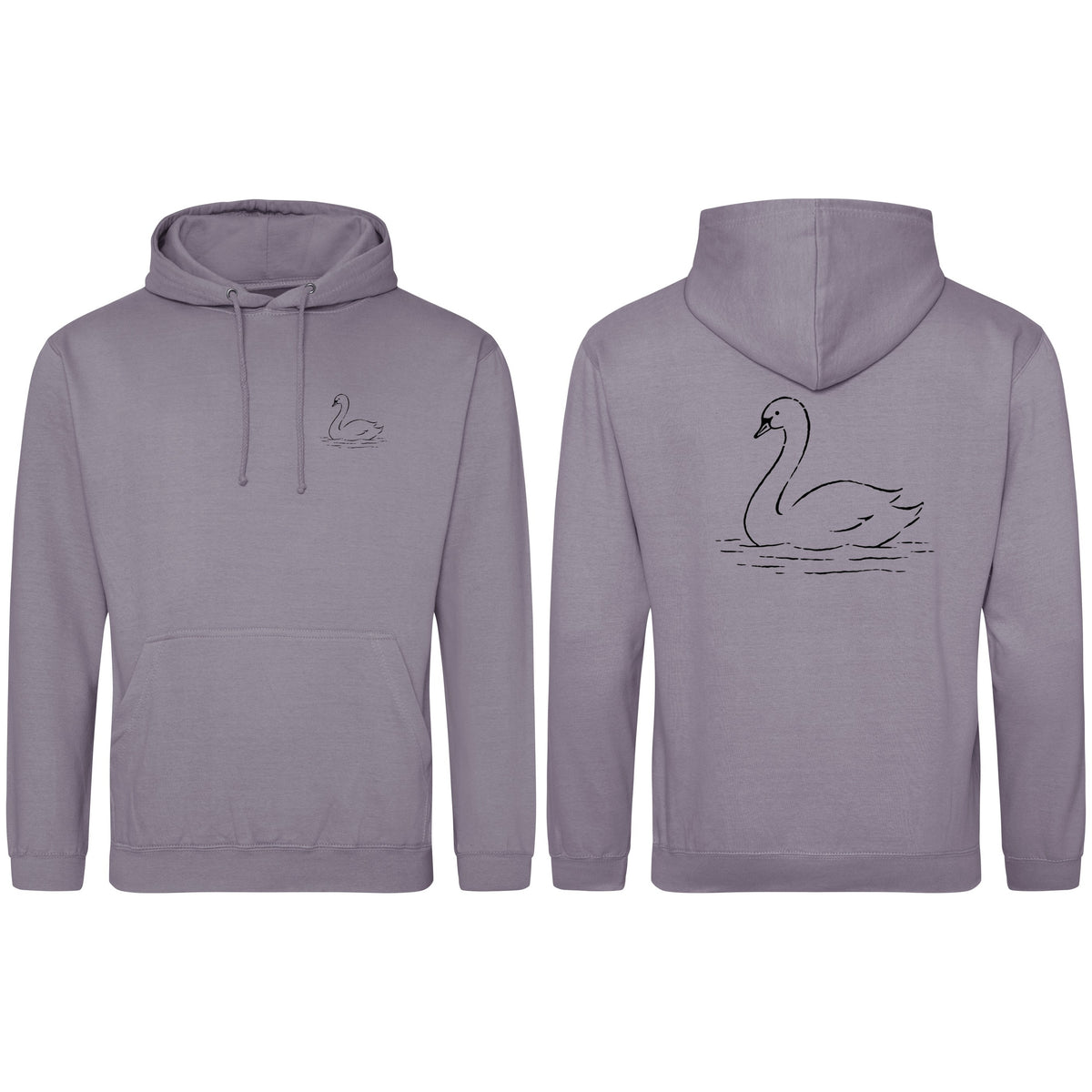 Gliding Swan Adult Hoodie - Wild Lines Dusty Lilac colour variant image