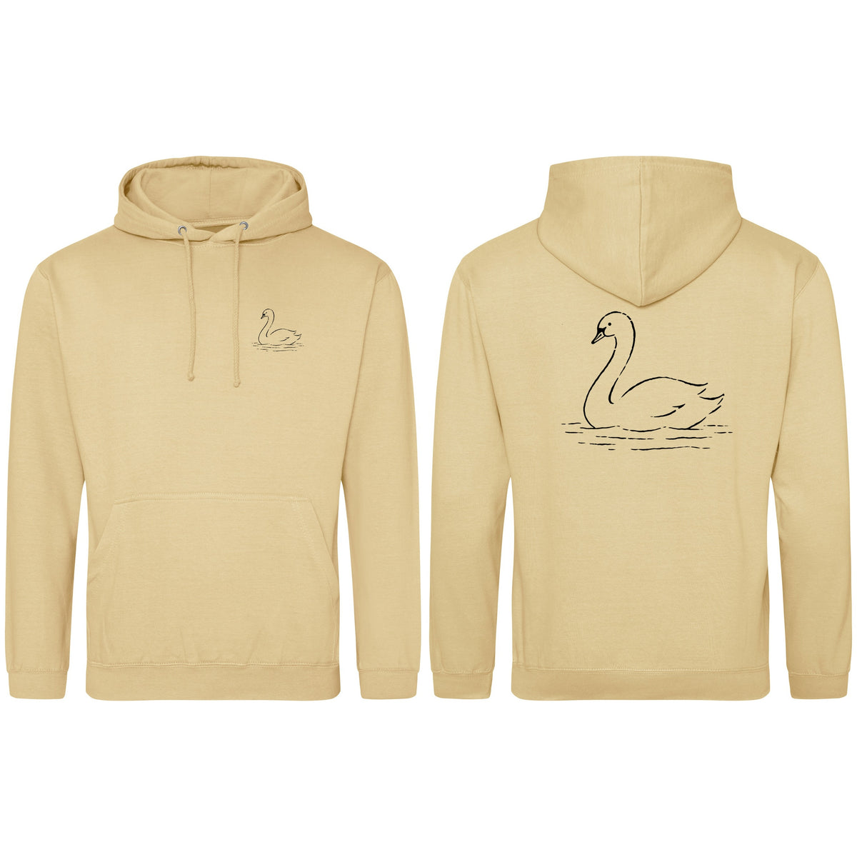 Gliding Swan Adult Hoodie - Wild Lines Desert Sand colour variant image