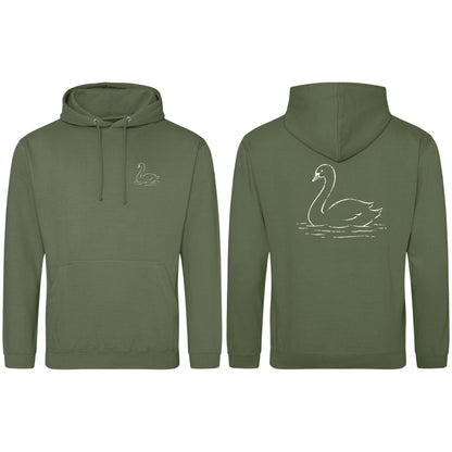 Gliding Swan Adult Hoodie - Wild Lines Earthy Green colour variant image