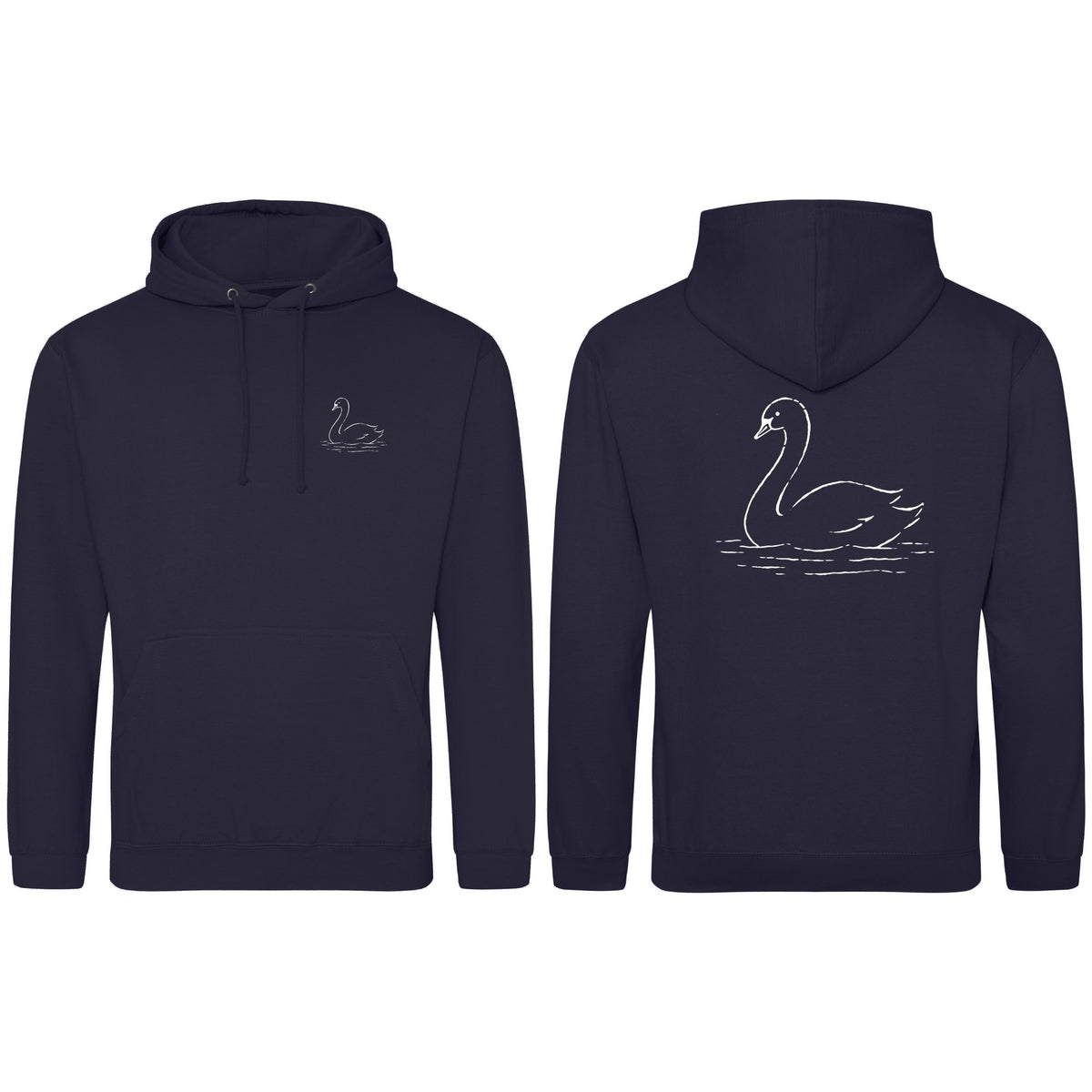 Gliding Swan Adult Hoodie - Wild Lines French Navy colour variant image