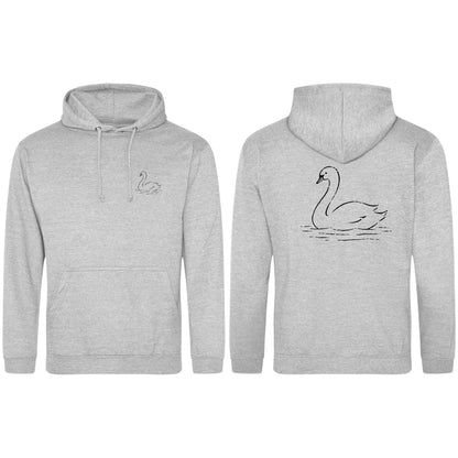 Gliding Swan Adult Hoodie - Wild Lines Heather Grey colour variant image