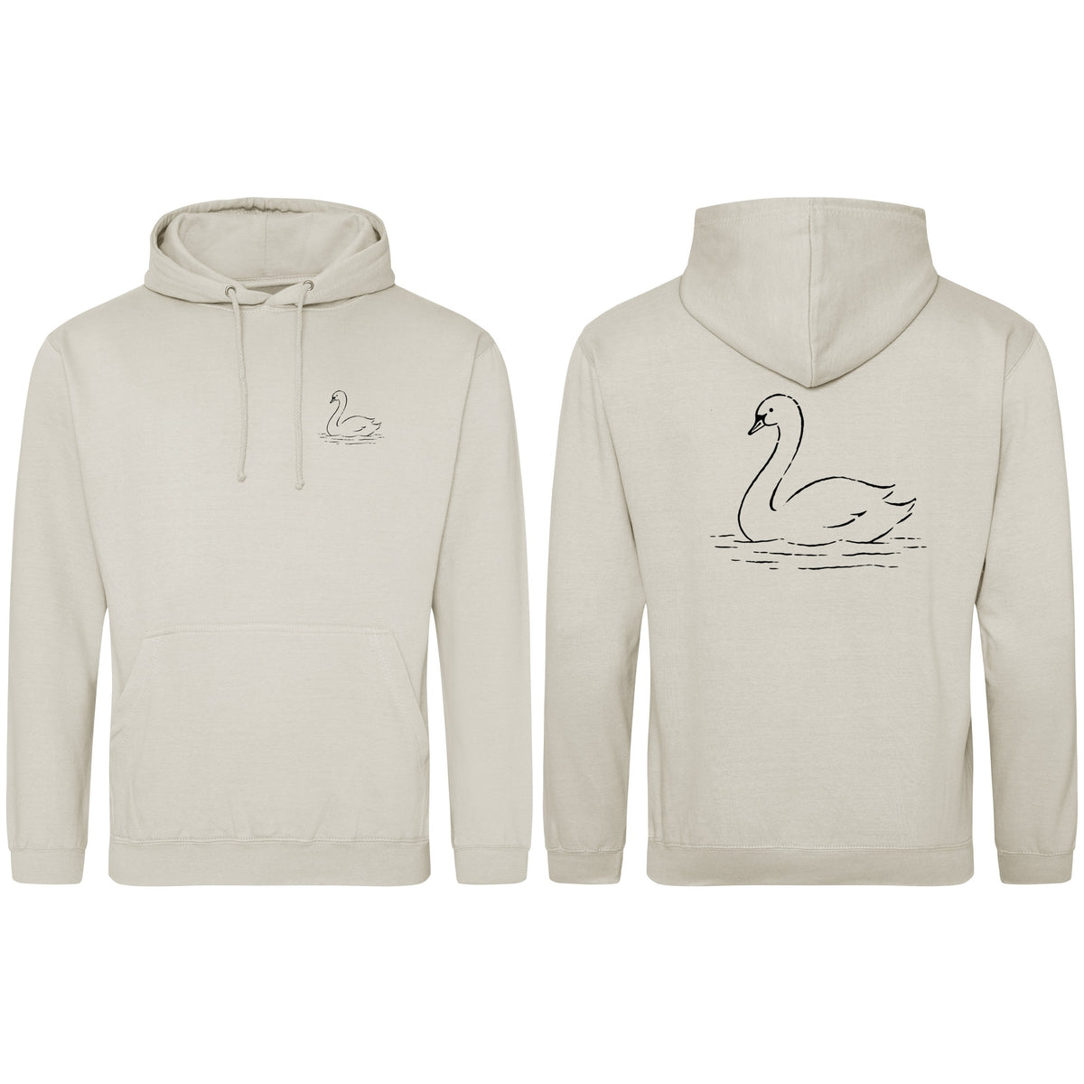 Gliding Swan Adult Hoodie - Wild Lines Natural Stone colour variant image