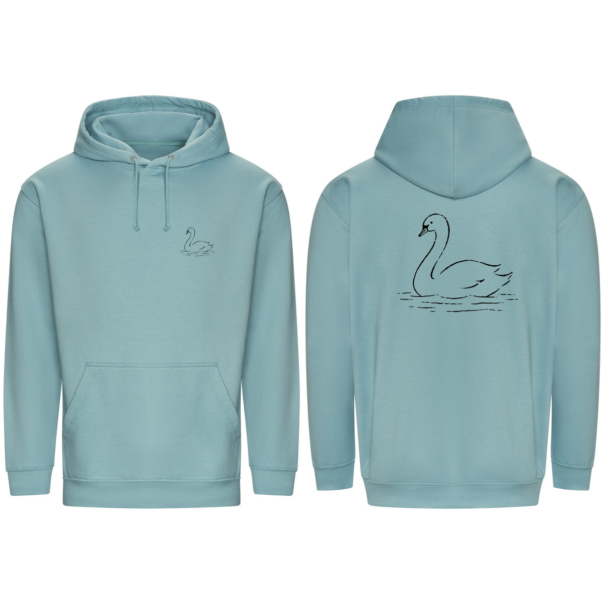 Gliding Swan Adult Hoodie - Wild Lines Seafoam colour variant image